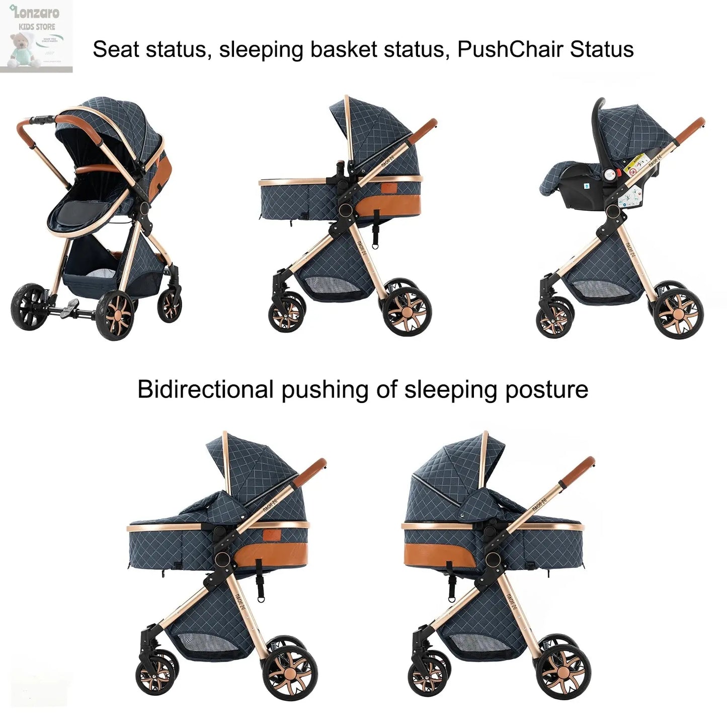 Lightweight Kinderwagen 3-IN-1 Luxury - Lonzaro Kids
