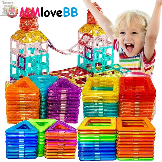 Magnetic Building Blocks Big Size and Mini Size DIY Magnets Toys for Kids Designer Construction Set Gifts for Children Toys Lonzaro Kids