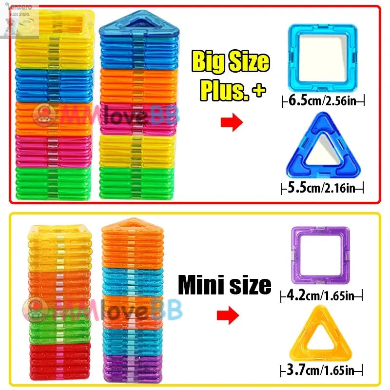 Magnetic Building Blocks Big Size and Mini Size DIY Magnets Toys for Kids Designer Construction Set Gifts for Children Toys Lonzaro Kids