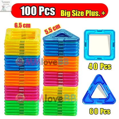 Magnetic Building Blocks Big Size and Mini Size DIY Magnets Toys for Kids Designer Construction Set Gifts for Children Toys Lonzaro Kids