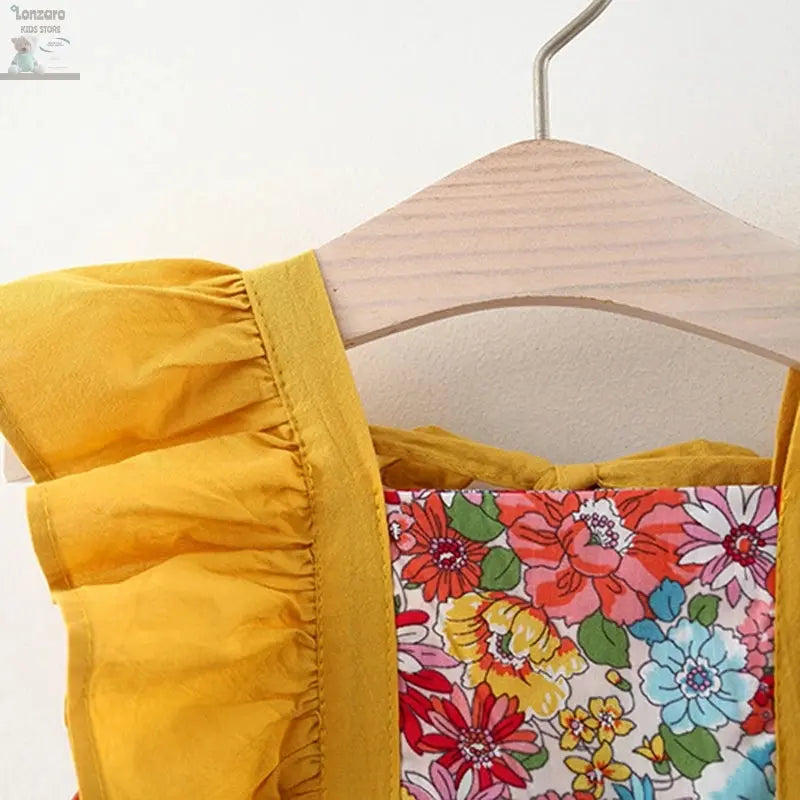 Meisjes - Jurkje met Vleugels en Bloemen Lonzaro Kids
