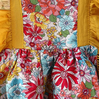 Meisjes - Jurkje met Vleugels en Bloemen Lonzaro Kids