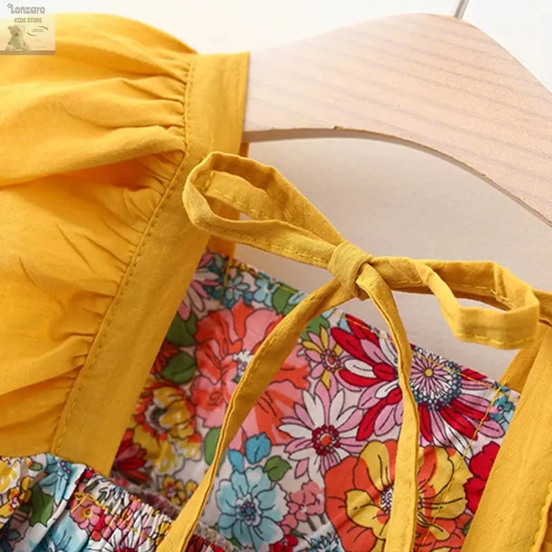 Meisjes - Jurkje met Vleugels en Bloemen Lonzaro Kids
