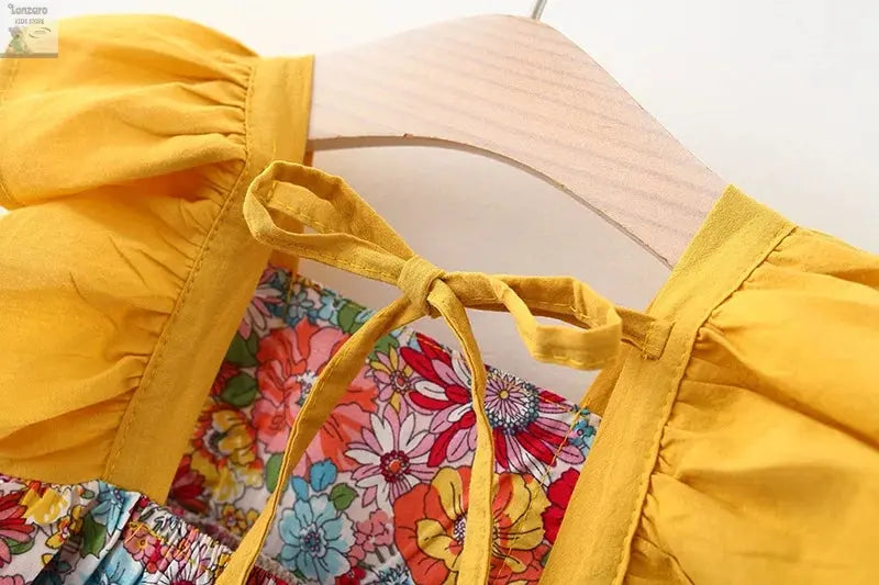 Meisjes - Jurkje met Vleugels en Bloemen Lonzaro Kids