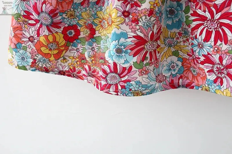 Meisjes - Jurkje met Vleugels en Bloemen Lonzaro Kids