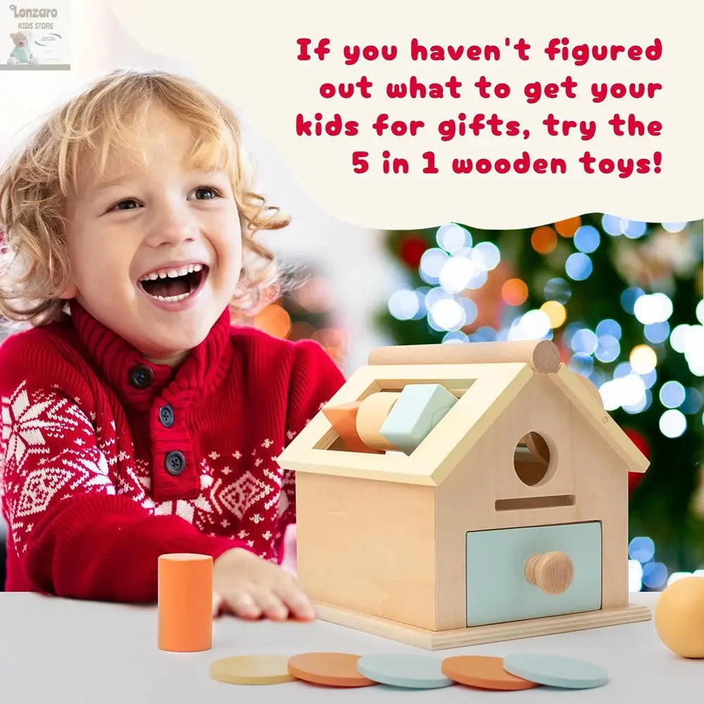 Montessori 5-in-1 Speelgoeddoos voor Peuters - Lonzaro Kids
