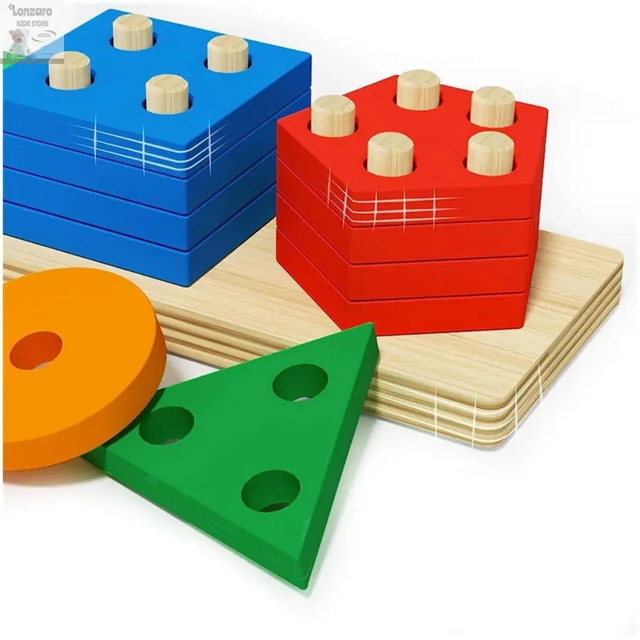 Montessori Wooden Sorting Stacking Toys Puzzle For Toddlers And Kids Preschool Fine Motor Skill Toy For 1 Years Lonzaro Kids
