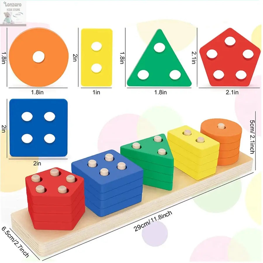 Montessori Wooden Sorting Stacking Toys Puzzle For Toddlers And Kids Preschool Fine Motor Skill Toy For 1 Years Lonzaro Kids