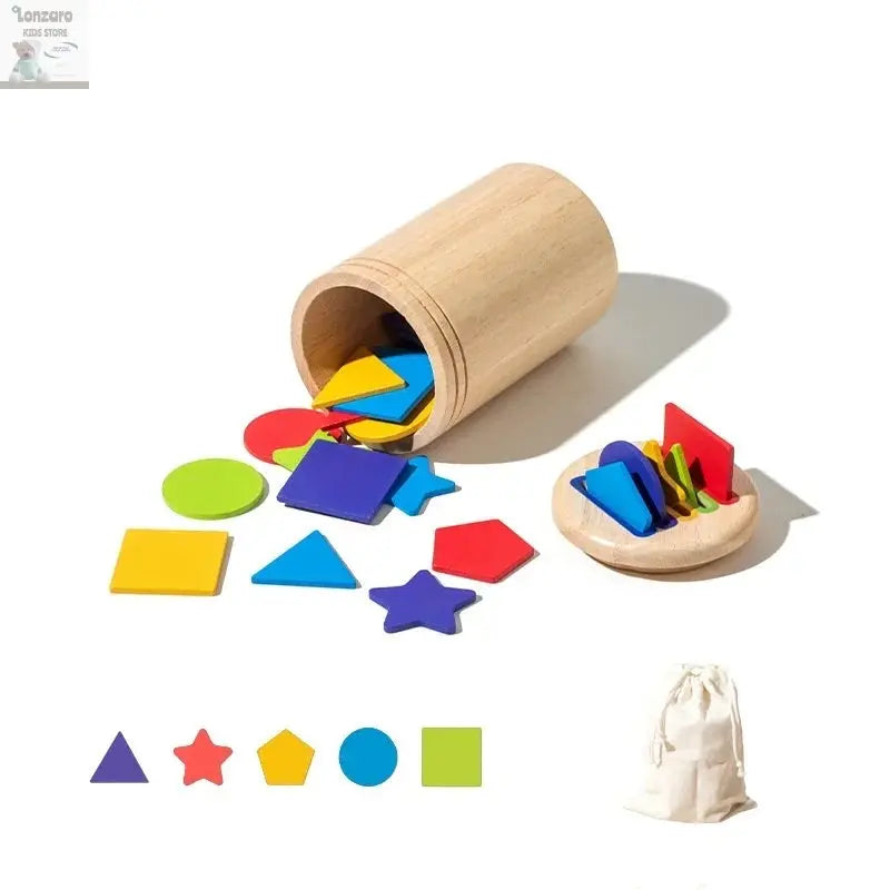 Montessori Wooden Toys Color Sorting Fine Motor Toys Shape Matching Sensory Toys Early Educational Puzzle Toys for Toddlers Lonzaro Kids