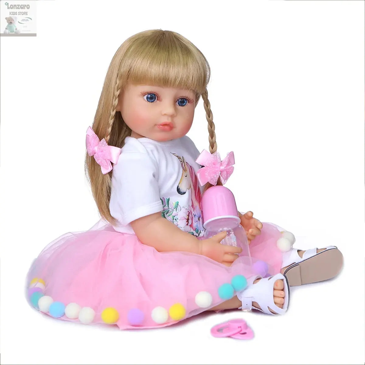 NPK 50CM Full Body Soft Silicone Popular Sweet Face Reborn Toddler Baby Girl Doll Birthday Christmas Gift High Quality Doll Lonzaro Kids