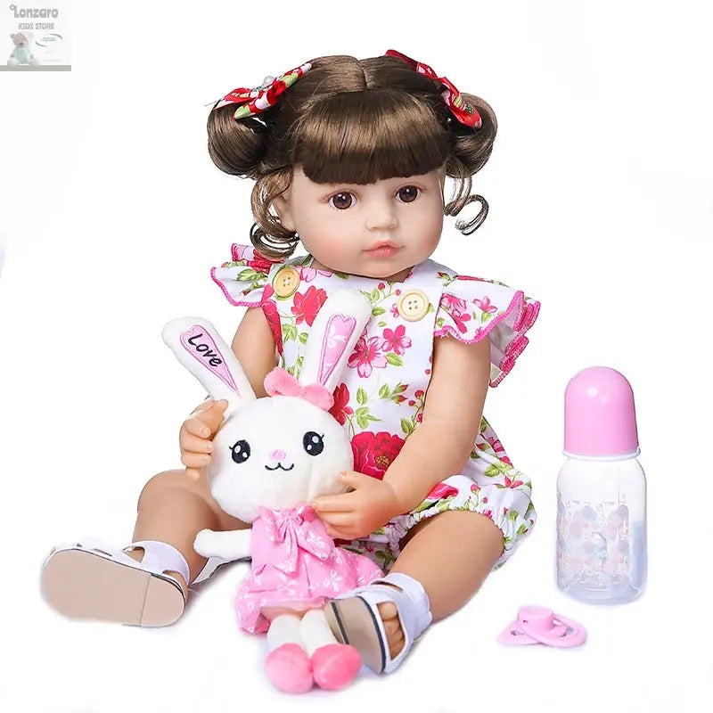 NPK 50CM Full Body Soft Silicone Popular Sweet Face Reborn Toddler Baby Girl Doll Birthday Christmas Gift High Quality Doll Lonzaro Kids