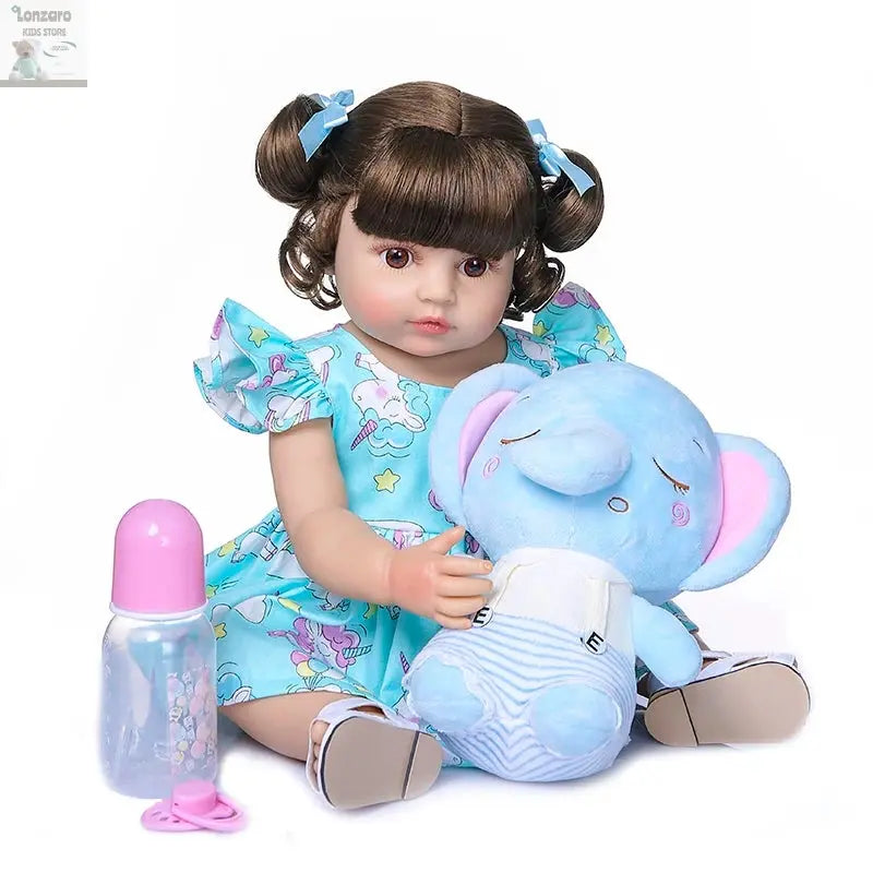 NPK 50CM Full Body Soft Silicone Popular Sweet Face Reborn Toddler Baby Girl Doll Birthday Christmas Gift High Quality Doll Lonzaro Kids