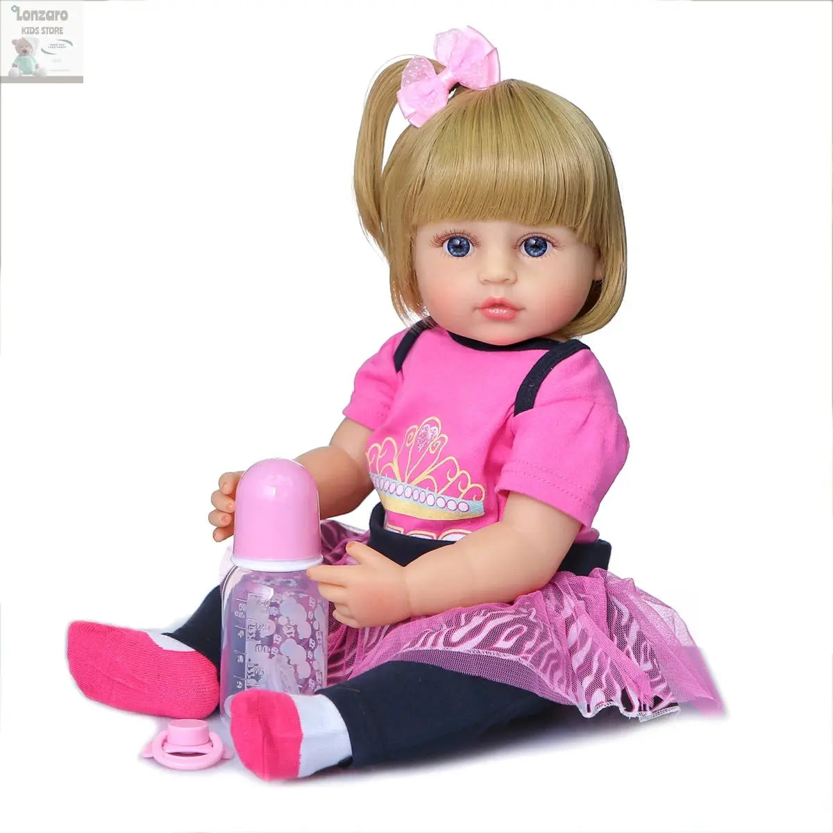 NPK 50CM Full Body Soft Silicone Popular Sweet Face Reborn Toddler Baby Girl Doll Birthday Christmas Gift High Quality Doll Lonzaro Kids
