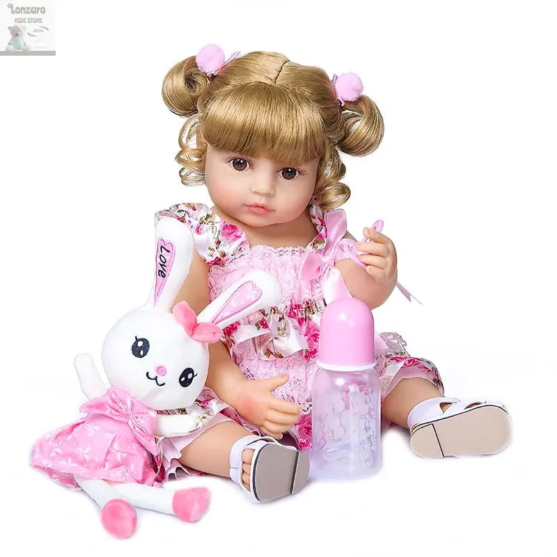 NPK 50CM Full Body Soft Silicone Popular Sweet Face Reborn Toddler Baby Girl Doll Birthday Christmas Gift High Quality Doll Lonzaro Kids