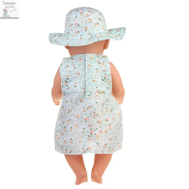 New 43 cm Born Baby Doll Clothes Hat Dress For 18 Inch 1/3 BJD Dolls White Sock Underwear For Girl Lonzaro Kids