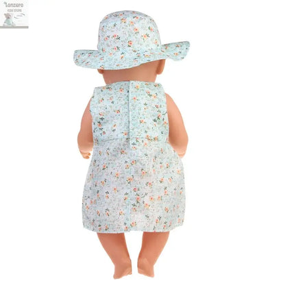 New 43 cm Born Baby Doll Clothes Hat Dress For 18 Inch 1/3 BJD Dolls White Sock Underwear For Girl Lonzaro Kids