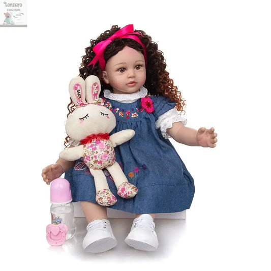 New Design Density Curls As Princess Reborn Baby Dolls Lifelike 60 CM Toddler Bebe Dolls Toy Kids Cosplay Playmate Birthday Gift Lonzaro Kids