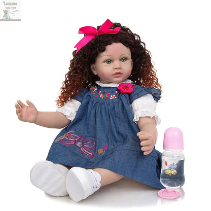 New Design Density Curls As Princess Reborn Baby Dolls Lifelike 60 CM Toddler Bebe Dolls Toy Kids Cosplay Playmate Birthday Gift Lonzaro Kids