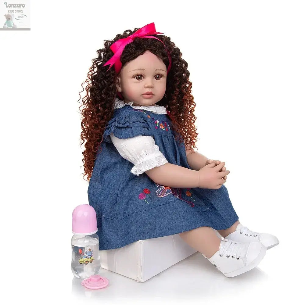 New Design Density Curls As Princess Reborn Baby Dolls Lifelike 60 CM Toddler Bebe Dolls Toy Kids Cosplay Playmate Birthday Gift Lonzaro Kids