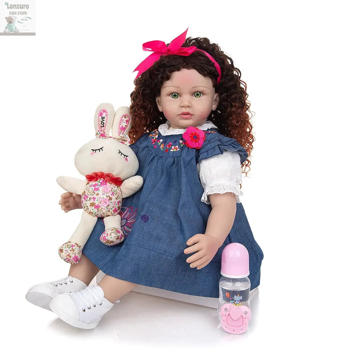 New Design Density Curls As Princess Reborn Baby Dolls Lifelike 60 CM Toddler Bebe Dolls Toy Kids Cosplay Playmate Birthday Gift Lonzaro Kids