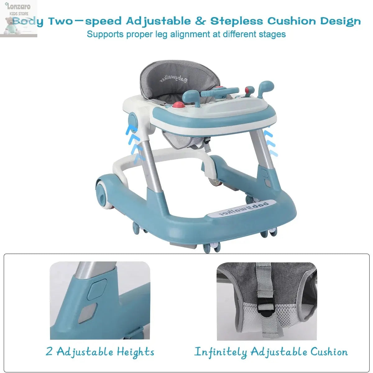 Opvouwbare Baby-Activiteitenloper en muzikale Lonzaro Kids
