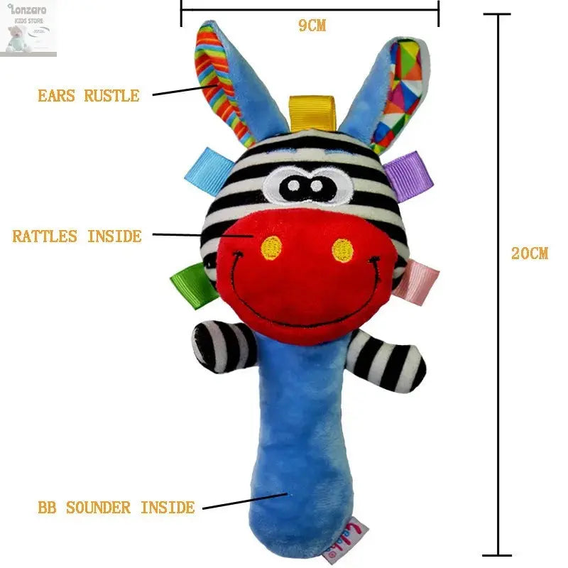 Pluche Dier Rammelaar voor Baby's - Educatief Speelgoed Lonzaro Kids