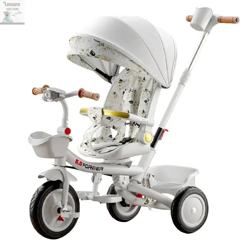 Portable Three-wheel Baby Stroller Foldable Three-wheel Baby Stroller for Children Seat Swivel Three-wheeled Children's Bicycle Lonzaro Kids