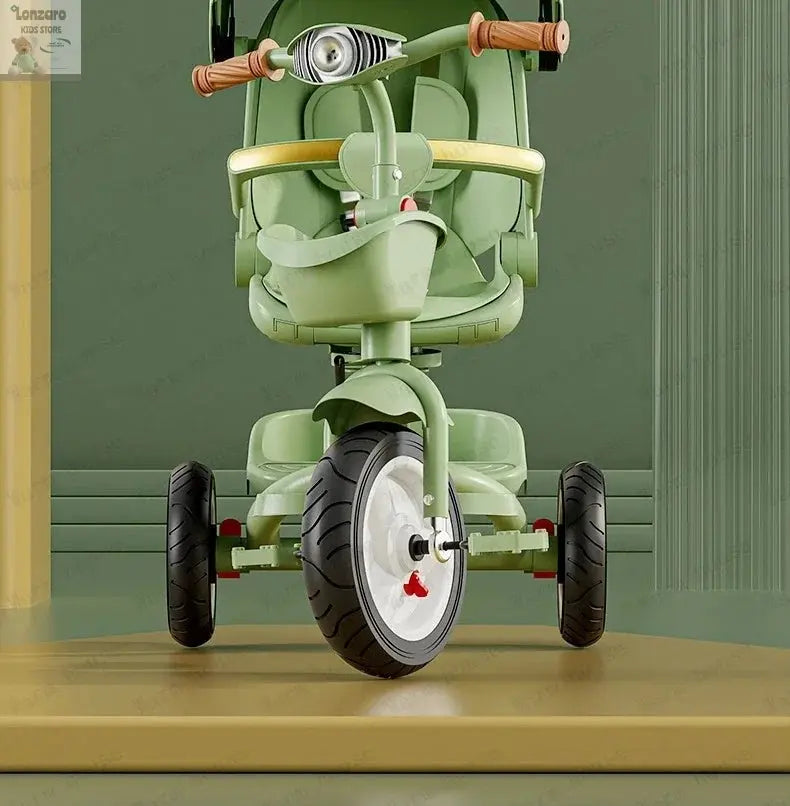 Portable Three-wheel Baby Stroller Foldable Three-wheel Baby Stroller for Children Seat Swivel Three-wheeled Children's Bicycle Lonzaro Kids