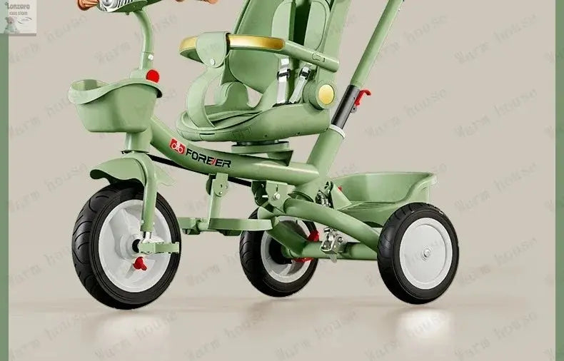 Portable Three-wheel Baby Stroller Foldable Three-wheel Baby Stroller for Children Seat Swivel Three-wheeled Children's Bicycle Lonzaro Kids