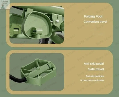 Portable Three-wheel Baby Stroller Foldable Three-wheel Baby Stroller for Children Seat Swivel Three-wheeled Children's Bicycle Lonzaro Kids