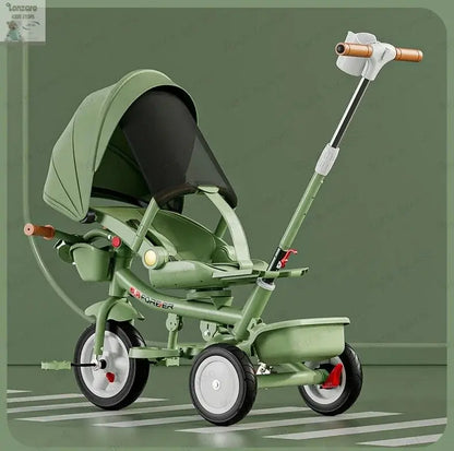 Portable Three-wheel Baby Stroller Foldable Three-wheel Baby Stroller for Children Seat Swivel Three-wheeled Children's Bicycle Lonzaro Kids
