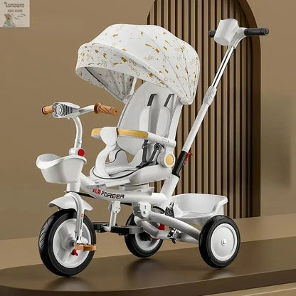 Portable Three-wheel Baby Stroller Foldable Three-wheel Baby Stroller for Children Seat Swivel Three-wheeled Children's Bicycle Lonzaro Kids
