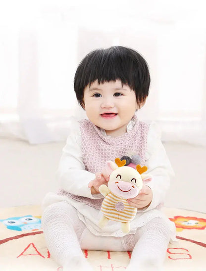 New Baby Rattle Toys Cartoon Animals Plush Infant Hand Ring Bed Toys for Newborn 0-24 Months Toddler Early Educational Toy Lonzaro Kids