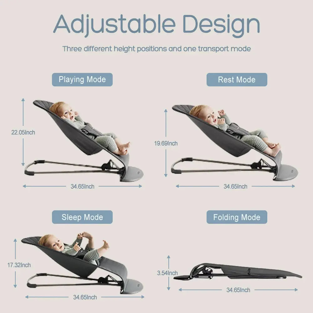 Baby Rocking Chair with Toys Foldable Swing Chair for Babies & Toddlers Three-speed Height Adjustment Baby Comfort Chair Lonzaro Kids