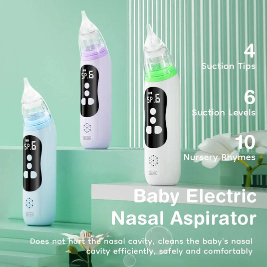 Dr.isla Baby Electric Nasal Aspirator Nose Suction Device with Food Grade Silicone Mouthpiece 6 Suction Modes and Soothing Music Lonzaro Kids