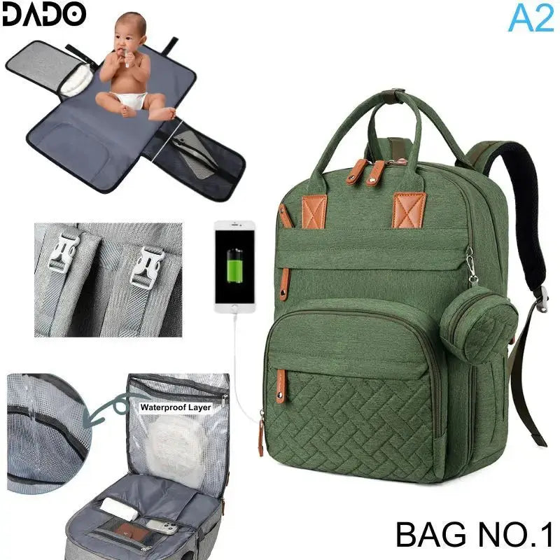 Diaper Bag Backpack Baby Essentials Travel Tote Multifunction Waterproof with Changing Station Pad Stroller Straps Big for Mommy Lonzaro Kids