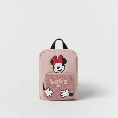 Disney Cartoon Mickey Mouse Cute Fashion Backpack Women's Minnie Canvas School Bag Fashion Large Capacity Backpack Girls Mochila Lonzaro Kids
