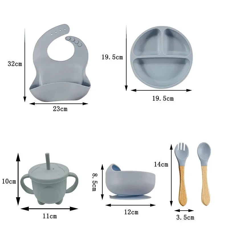 Kleintjes Snij- en Eetset: Borden, Bestek & Bibs - Lonzaro Kids