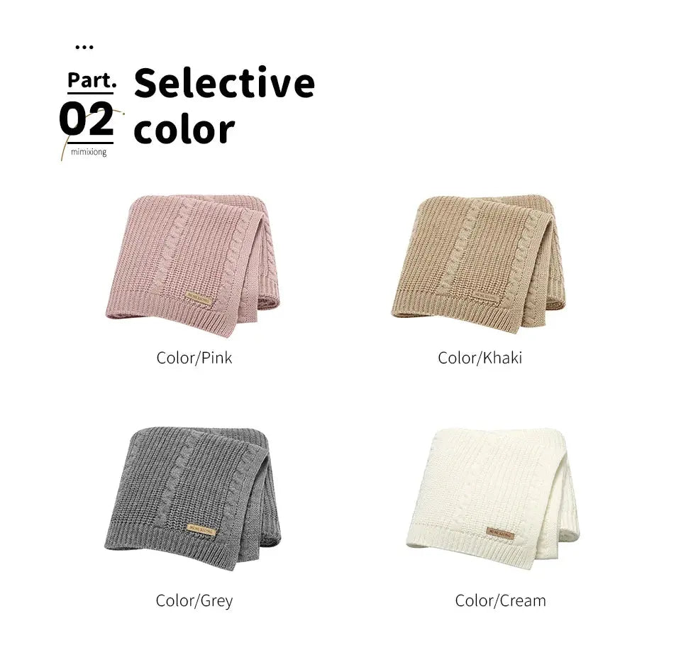 Solid Color Newborn Baby Swaddle Blankets Breathable Knitwear Infant Security Blankets Soft Acrylic Toddler Receiving Blankets Lonzaro Kids