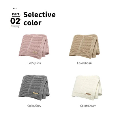 Solid Color Newborn Baby Swaddle Blankets Breathable Knitwear Infant Security Blankets Soft Acrylic Toddler Receiving Blankets Lonzaro Kids