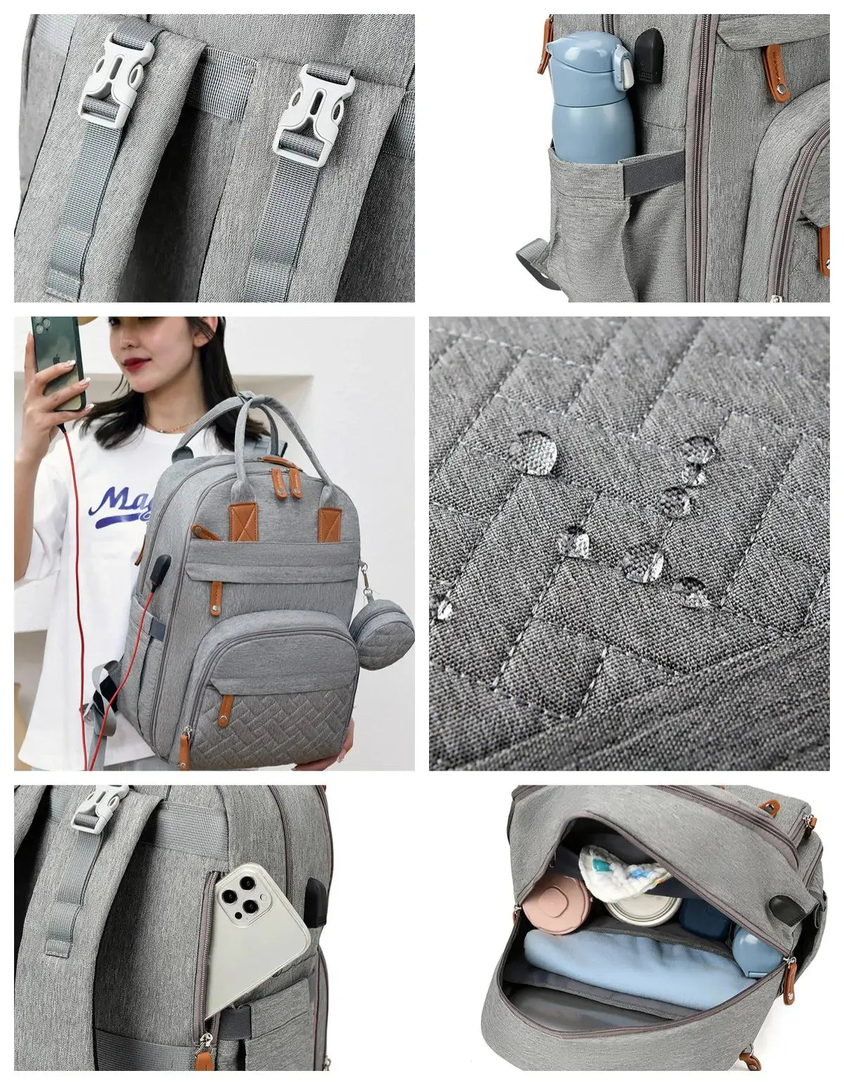 Diaper Bag Backpack Baby Essentials Travel Tote Multifunction Waterproof with Changing Station Pad Stroller Straps Big for Mommy Lonzaro Kids