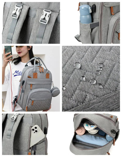 Diaper Bag Backpack Baby Essentials Travel Tote Multifunction Waterproof with Changing Station Pad Stroller Straps Big for Mommy Lonzaro Kids