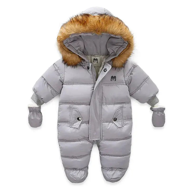 Winter Baby Jumpsuit Thick Warm Infant Hooded Inside Fleece Rompers Newborn Boy Girl Overalls Outerwear Kids Snowsuit Lonzaro Kids