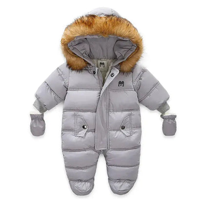 Winter Baby Jumpsuit Thick Warm Infant Hooded Inside Fleece Rompers Newborn Boy Girl Overalls Outerwear Kids Snowsuit Lonzaro Kids