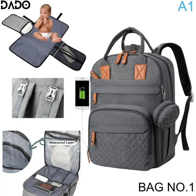 Diaper Bag Backpack Baby Essentials Travel Tote Multifunction Waterproof with Changing Station Pad Stroller Straps Big for Mommy Lonzaro Kids