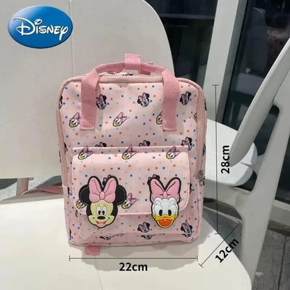 Disney Cartoon Mickey Mouse Cute Fashion Backpack Women's Minnie Canvas School Bag Fashion Large Capacity Backpack Girls Mochila Lonzaro Kids