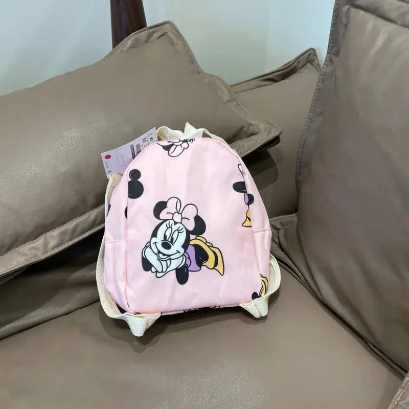 Disney Cartoon Mickey Mouse Cute Fashion Backpack Women's Minnie Canvas School Bag Fashion Large Capacity Backpack Girls Mochila Lonzaro Kids