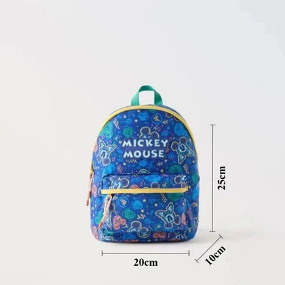 Disney Cartoon Mickey Mouse Cute Fashion Backpack Women's Minnie Canvas School Bag Fashion Large Capacity Backpack Girls Mochila Lonzaro Kids