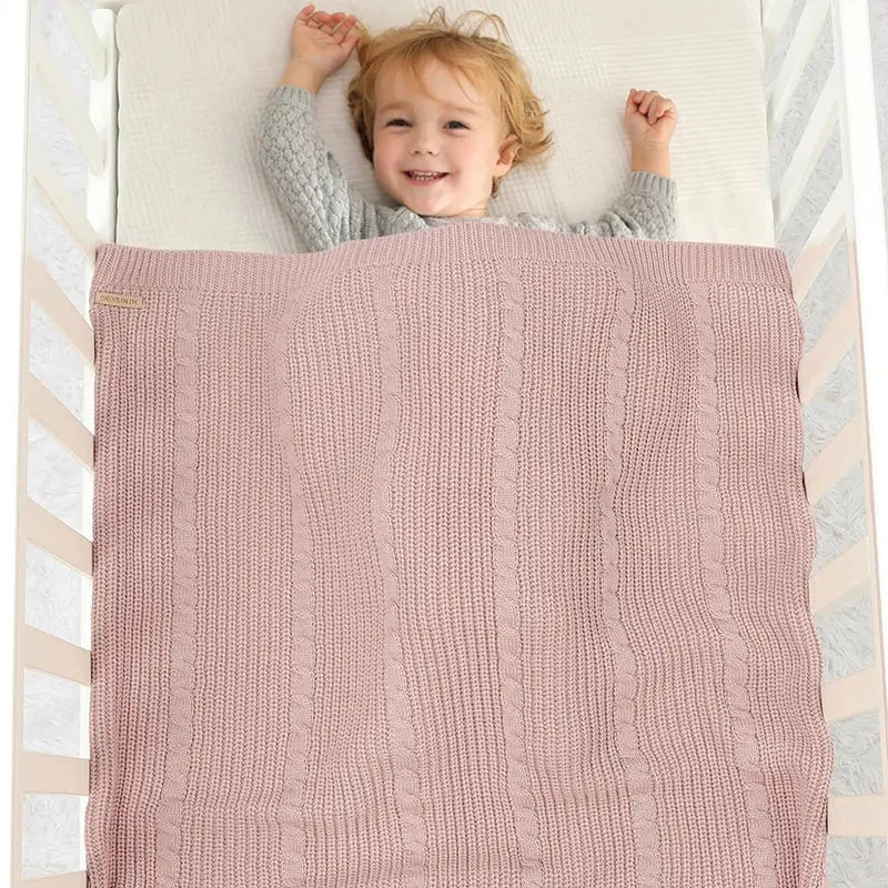 Solid Color Newborn Baby Swaddle Blankets Breathable Knitwear Infant Security Blankets Soft Acrylic Toddler Receiving Blankets Lonzaro Kids
