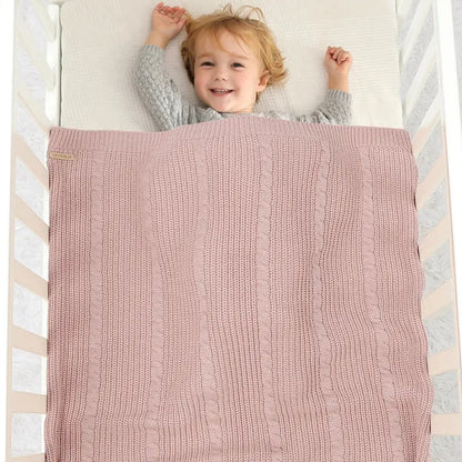 Solid Color Newborn Baby Swaddle Blankets Breathable Knitwear Infant Security Blankets Soft Acrylic Toddler Receiving Blankets Lonzaro Kids